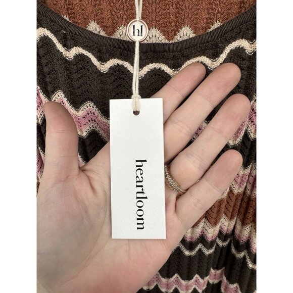 Heartloom Bennet Knit Maxi Dress Women Large Colorful Ruffle Retro Y2K NEW - Picture 7 of 9